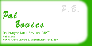 pal bovics business card